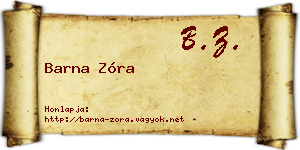 Barna Zóra névjegykártya