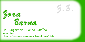 zora barna business card
